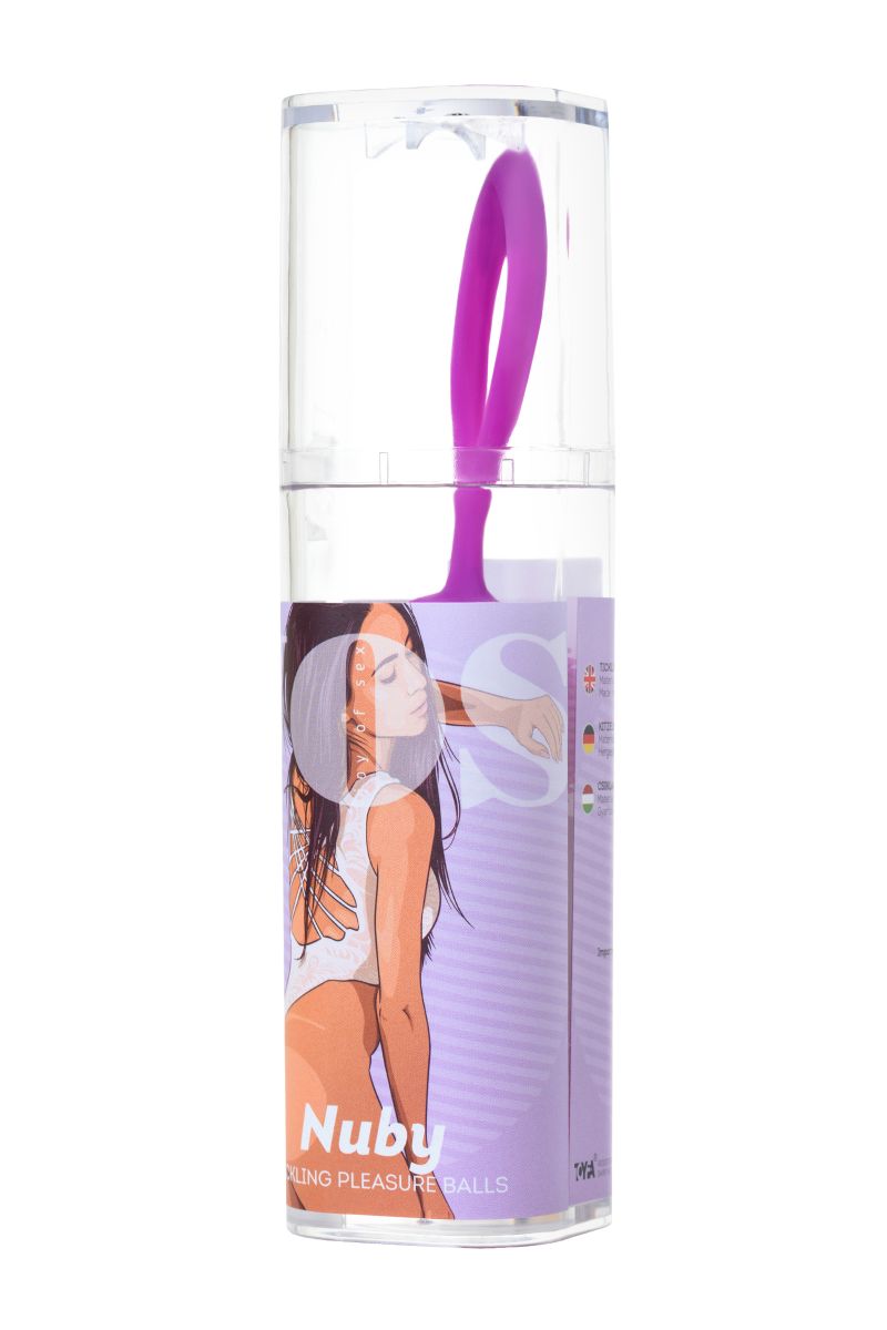 Фиолетовые вагинальные шарики с ресничками JOS NUBY