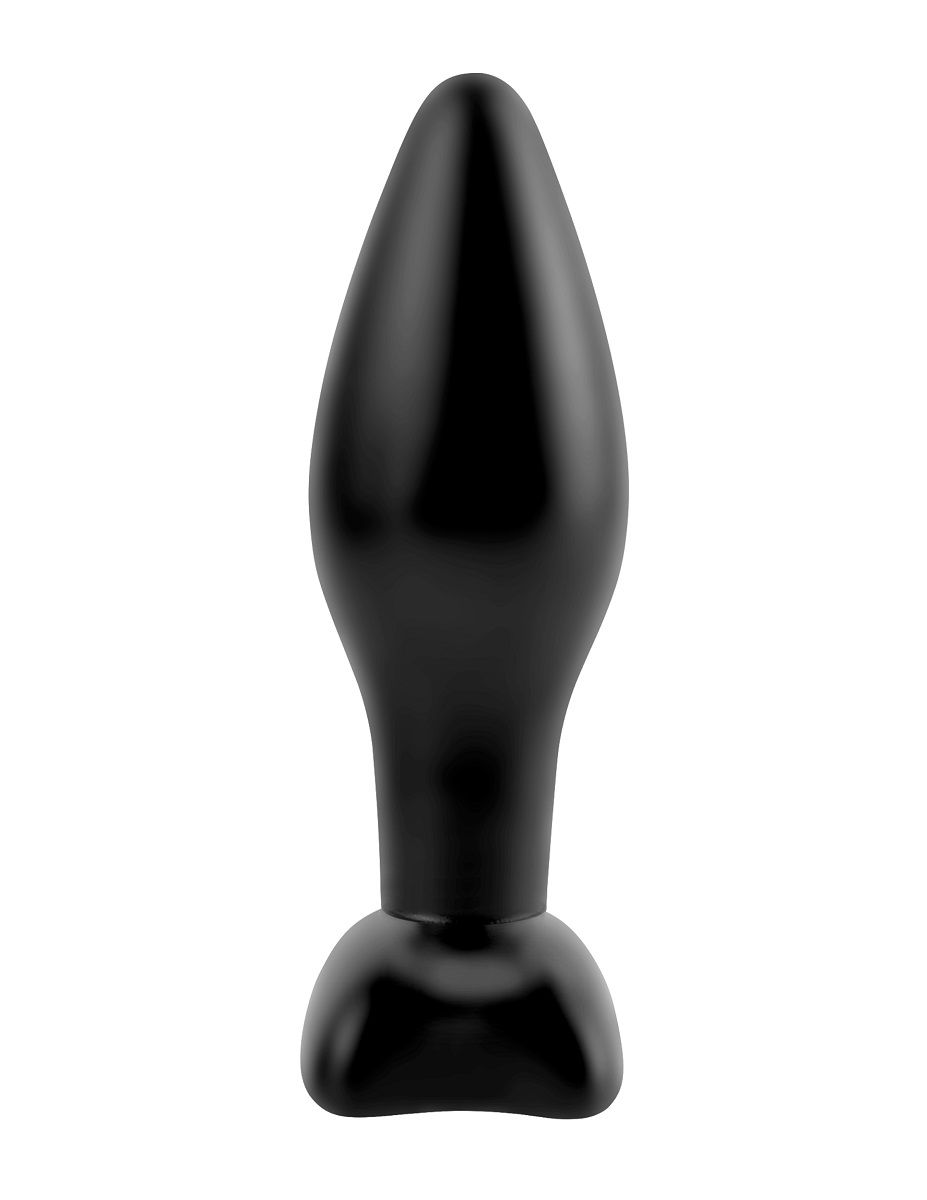 Чёрная анальная пробочка Small Silicone Plug - 11 см.