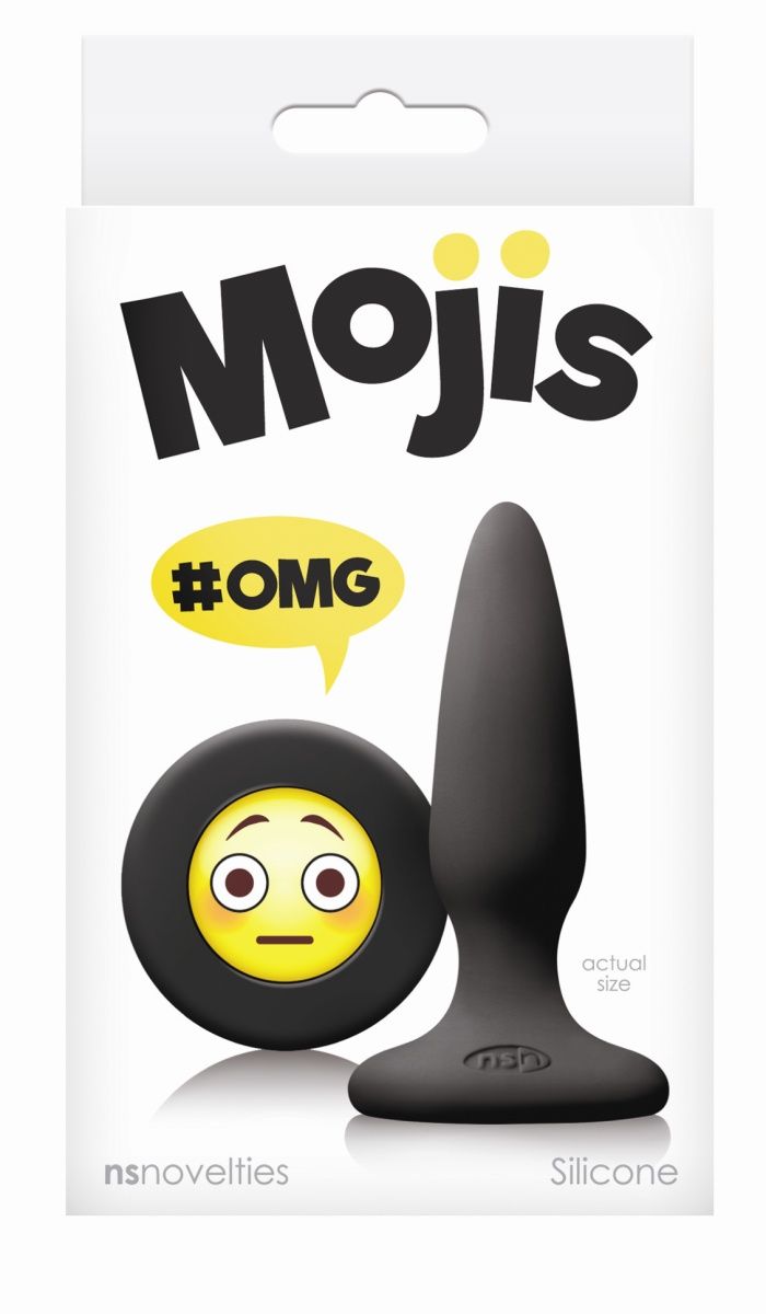 Черная силиконовая пробка Emoji OMG - 8,6 см.