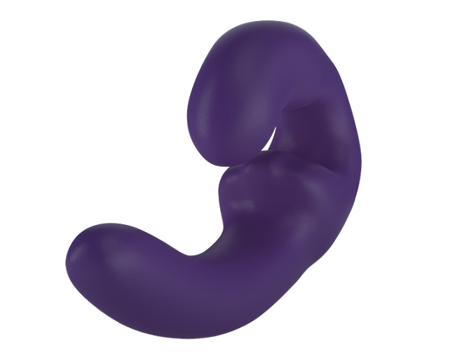 Фиолетовый страпон с вибрацией Sharevibe - 22 см.