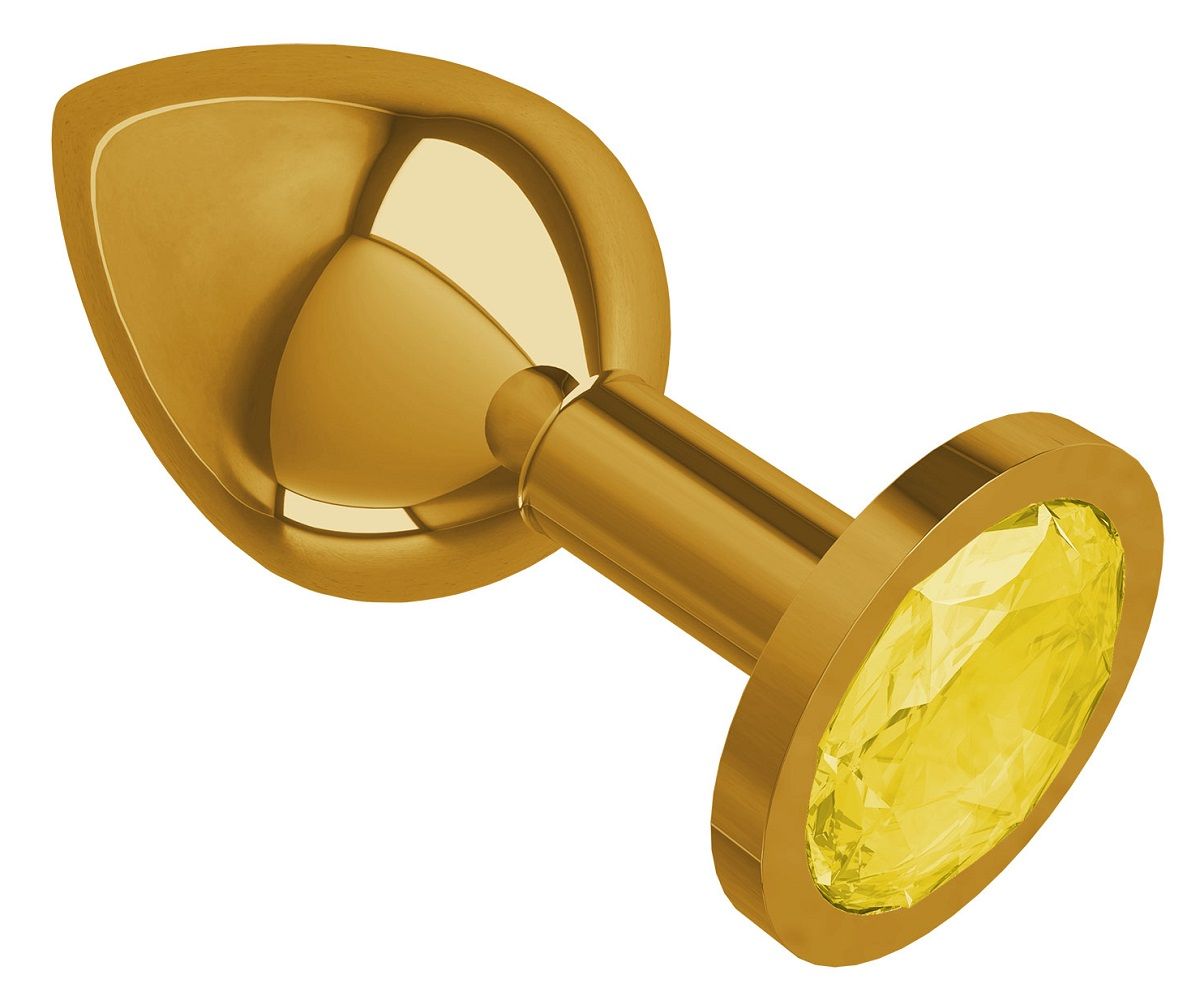 Золотистая средняя пробка с желтым кристаллом - 8,5 см.