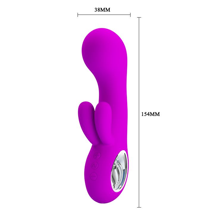 Фиолетовый вибратор Valentine с клиторальным отростком - 15,4 см.