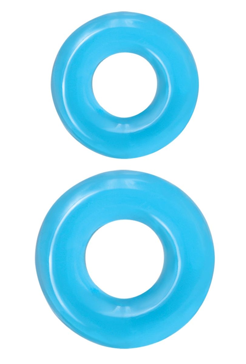 Набор из двух эрекционных колец голубого цвета Double Stack