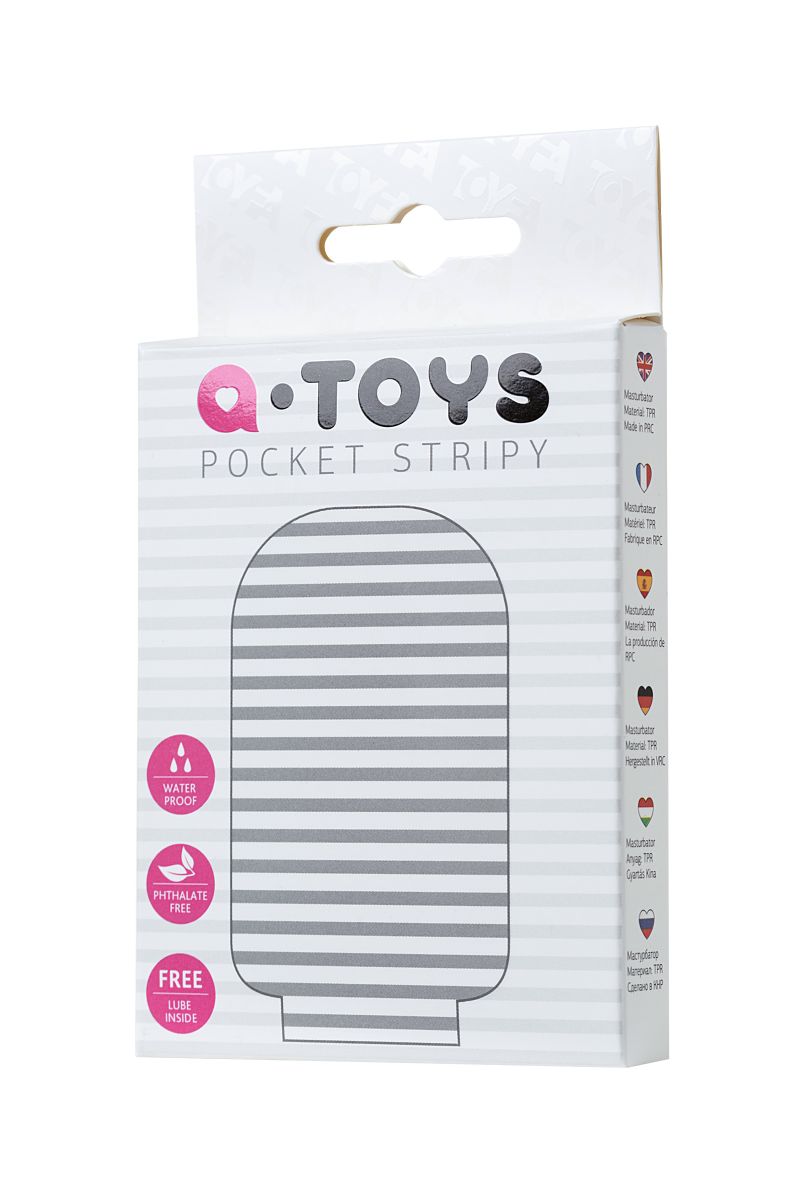 Белый мастурбатор A-Toys Pocket Stripy