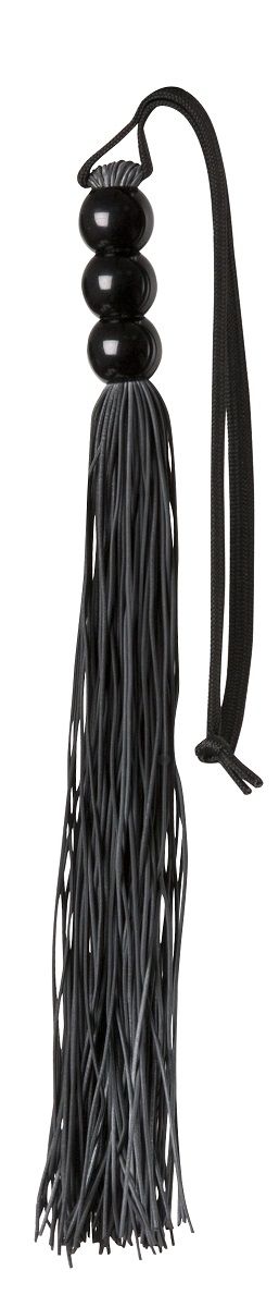 Чёрная резиновая мини-плеть Rubber Whip - 43 см.
