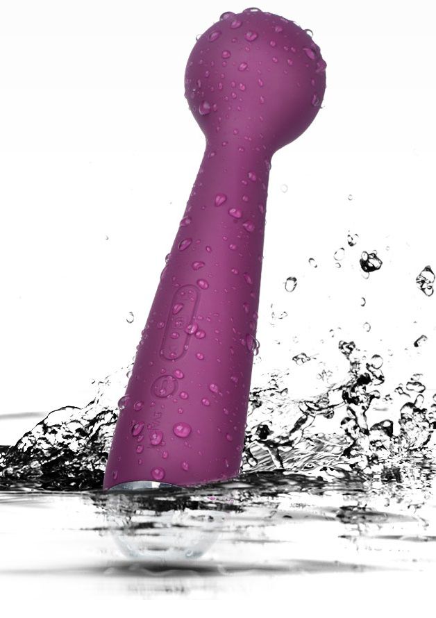 Фиолетовый вибростимулятор Emma с насадкой - 21 см.
