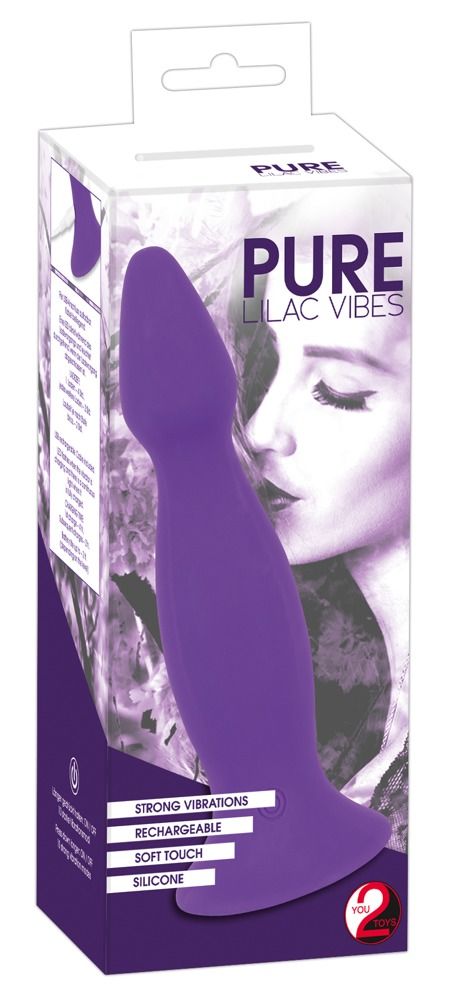 Фиолетовая анальная вибропробка Pure Lilac Vibes - 18 см.
