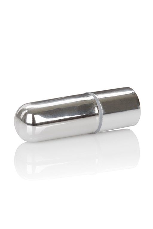 Серебристая перезаряжаемая вибропуля Rechargeable Mini Bullet