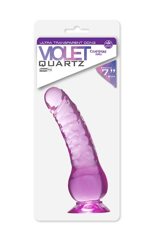 Фиолетовый фаллоимитатор QUARTZ VIOLET 7INCH PVC DONG - 17,8 см.