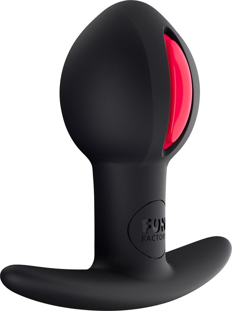 Чёрно-малиновый анальный стимулятор B-BALL UNO - 7,3 см.
