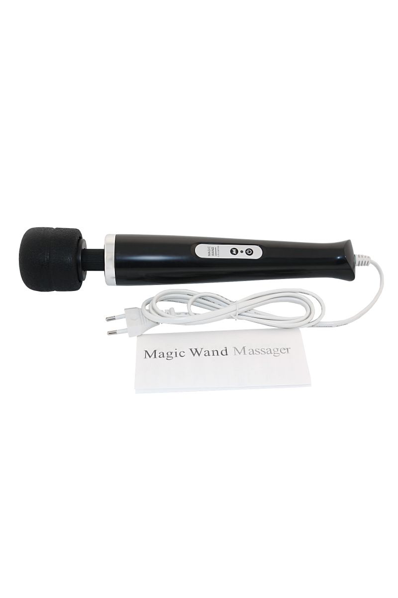 Чёрный проводной вибромассажер Magic Wand