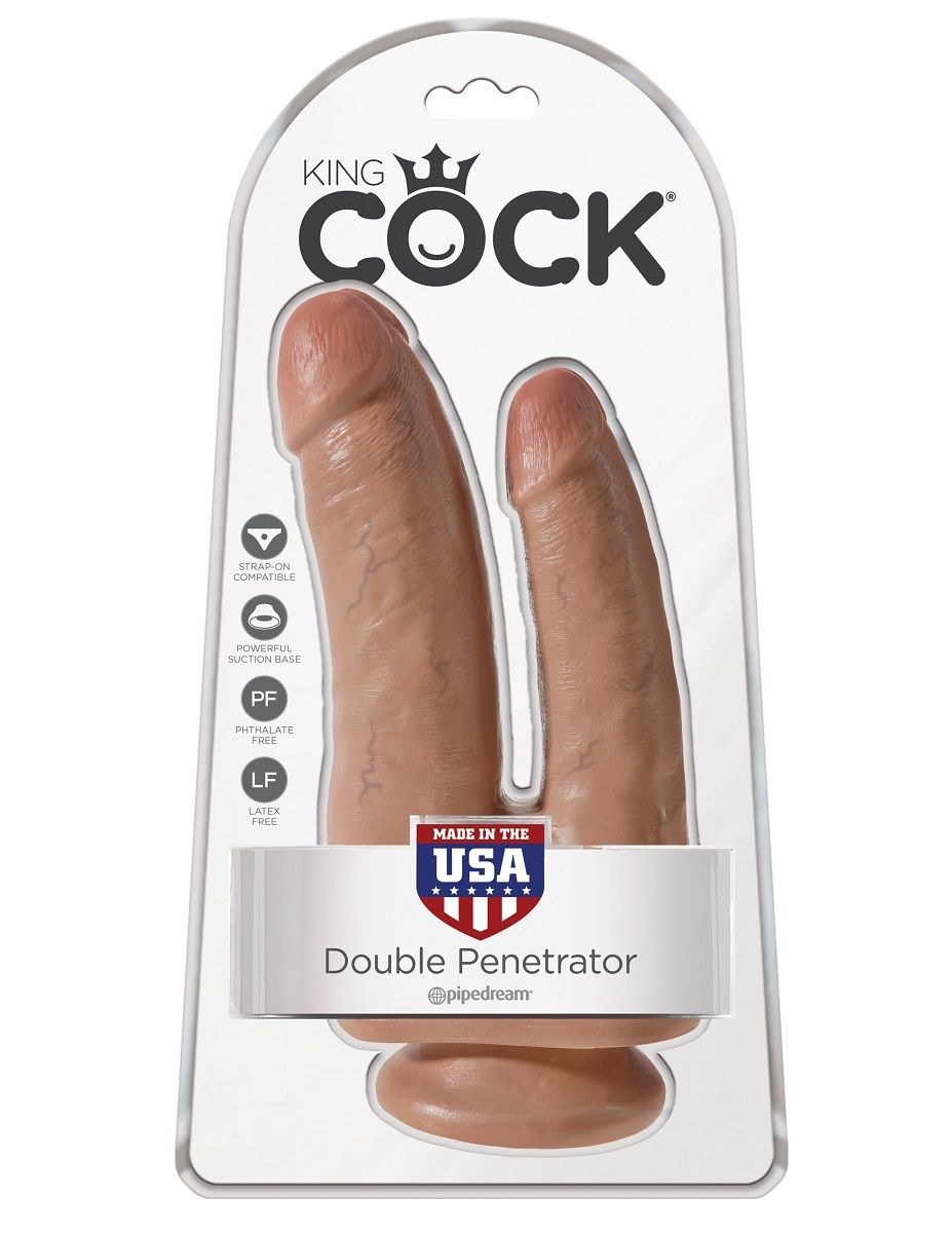 Анально-вагинальный фаллоимитатор-мулат Double Penetrator - 20,9 см.