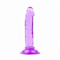 Фиолетовый анальный фаллоимитатор на присоске - 12 см.